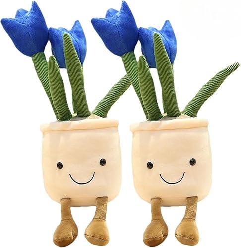 Lindo juguete de peluche de tulipán suculentas, 13.8 pulgadas, peluche de planta en maceta, almohada suave y esponjosa, juguete de peluche para