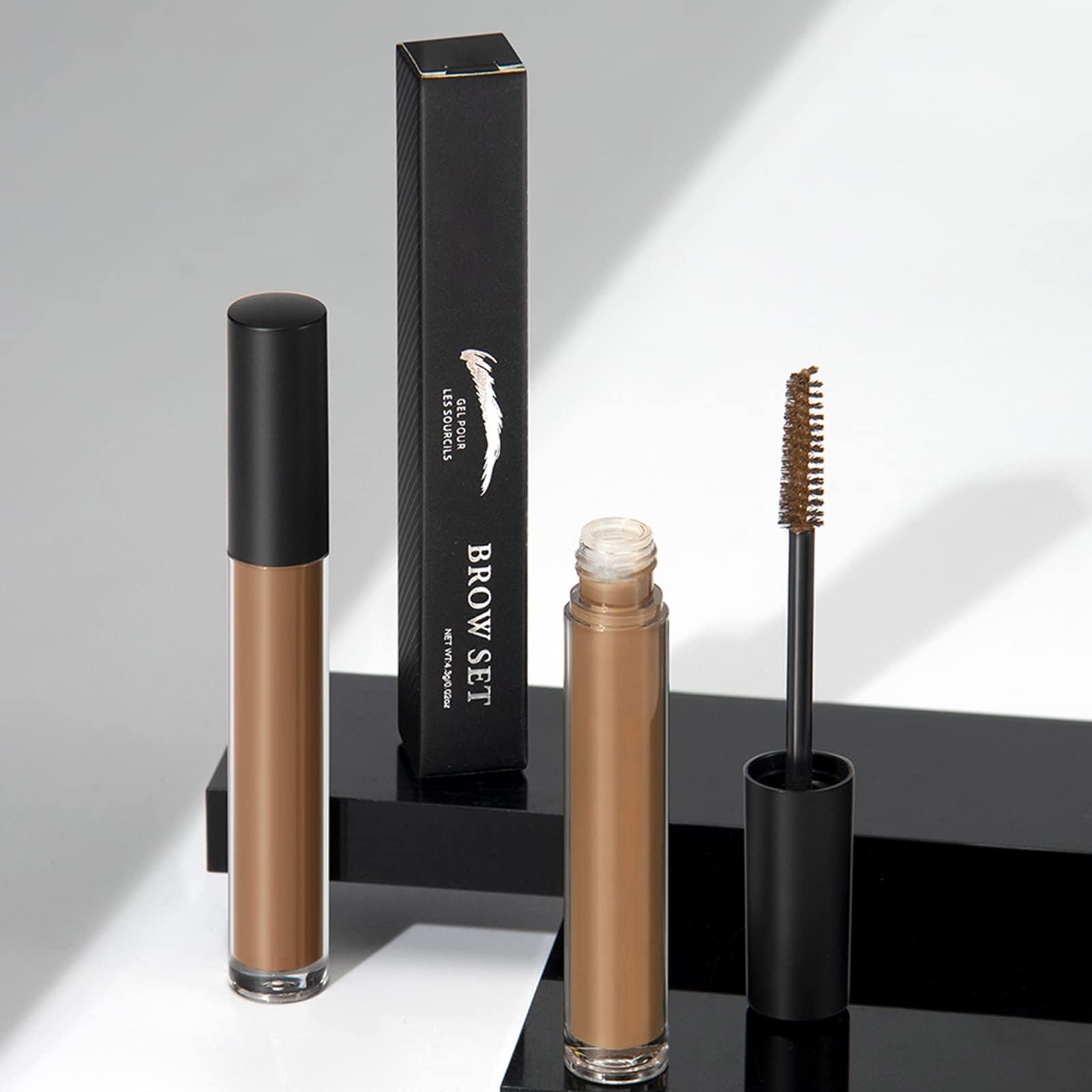 DAGEDA Clear Eyebrow Setting Gel, Brow Fix Gel, Waterproof And Sweat-Proof Eyebrow Repair Liquid Brows Styling Beauty Salon Home Use Makeup, 1.81oz (Clear and Light Brown)