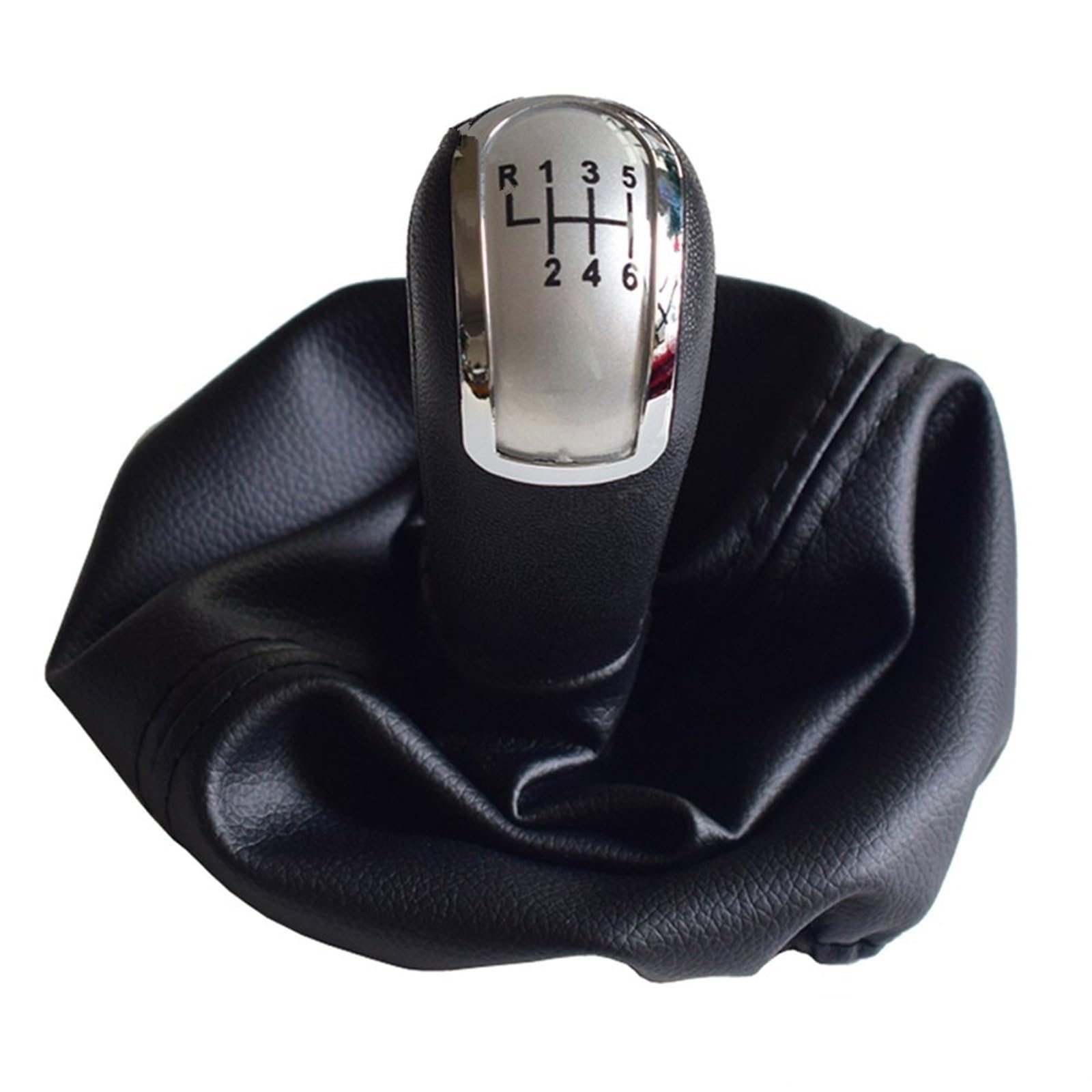 HSUKIHO Car Shift Knob Cover for Benz for C-Class W202 W208 for E-Class W210 W203 S203 / W245 W169 (04-12)/ W168 (97-04) 5/6 Speed Car Shift Gear Knob(R-6-UP-Silver)
