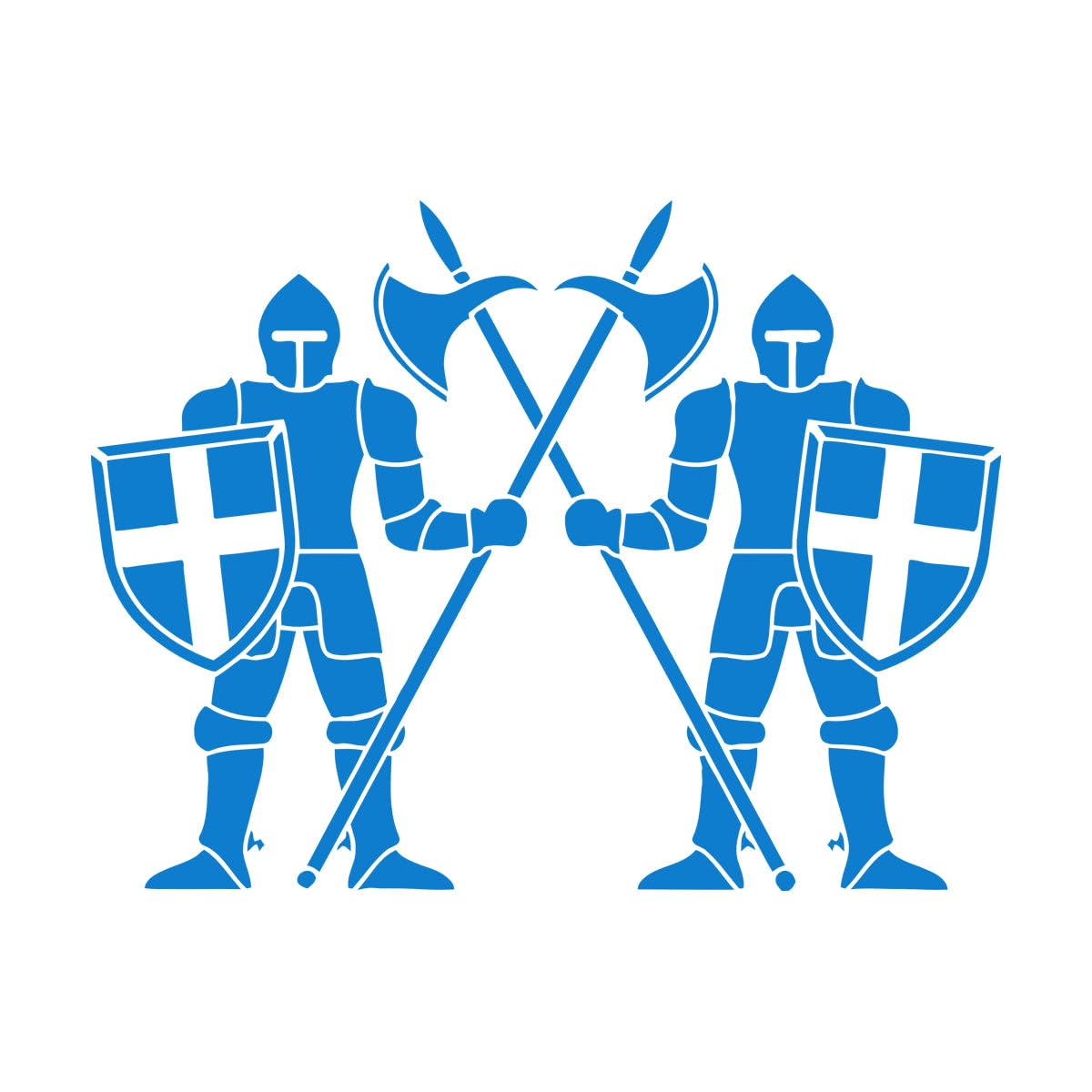 Fine Carving Decals Knights Medieval Warrior Army Weapon 54x72.2cm Equipped with Transfer Film kit Large Blue — image 1