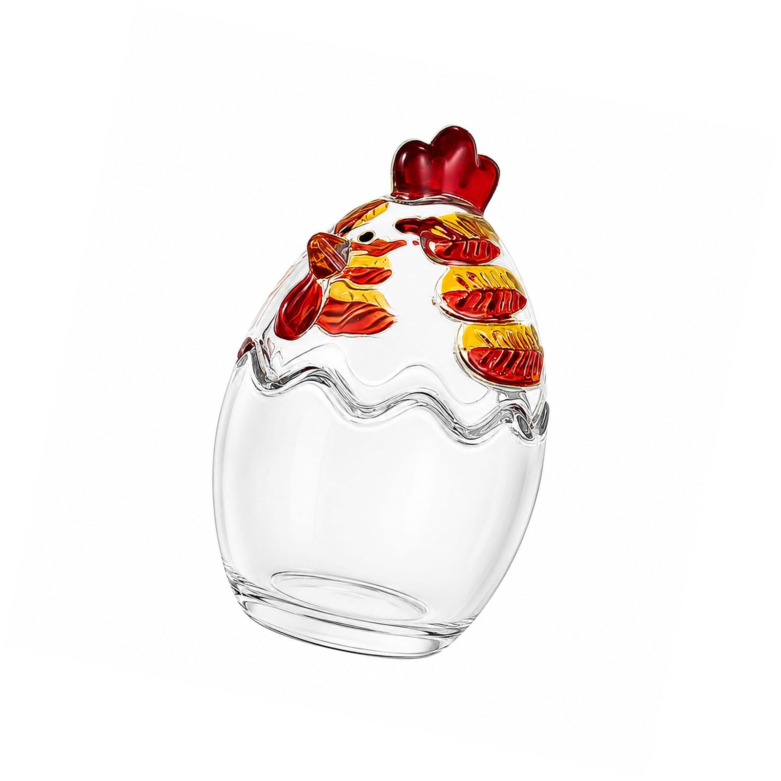 Nucelit Unique Chicken Shaped Glass Storage Bin Decorative Rooster/Hen Themed Glass Canister Great for Storing Dry Food Items Chicken Molded Storage Container