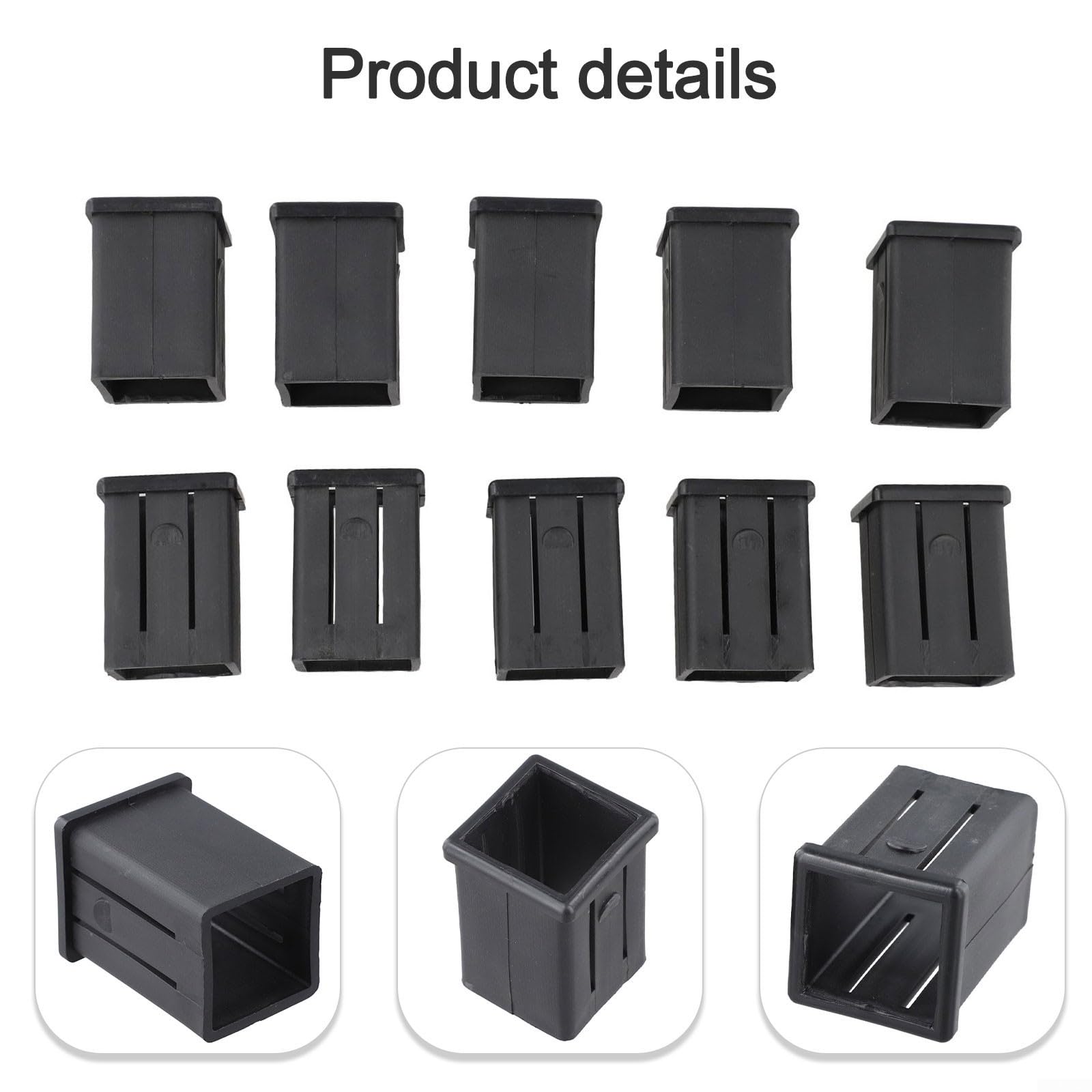 Paquete de 10 insertos cuadrados de tubo convertidor, adaptador interior de plástico reductor de 40 x 40 mm a 30 x 30 mm para tubos deslizantes de equipos de fitness, ajuste de altura a