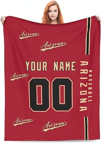 Miniatura 7 de Arizona - Manta de franela personalizada para cama, sofá con nombre de número personalizado, para hombres, mujeres, niños, regalos para fanáticos de