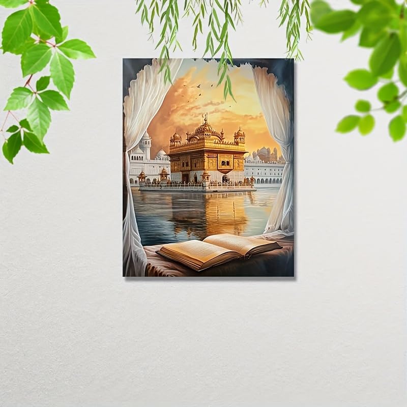 Mural con forma de libro estilo abstracto de lujo en lienzo fino 50x70cm 3