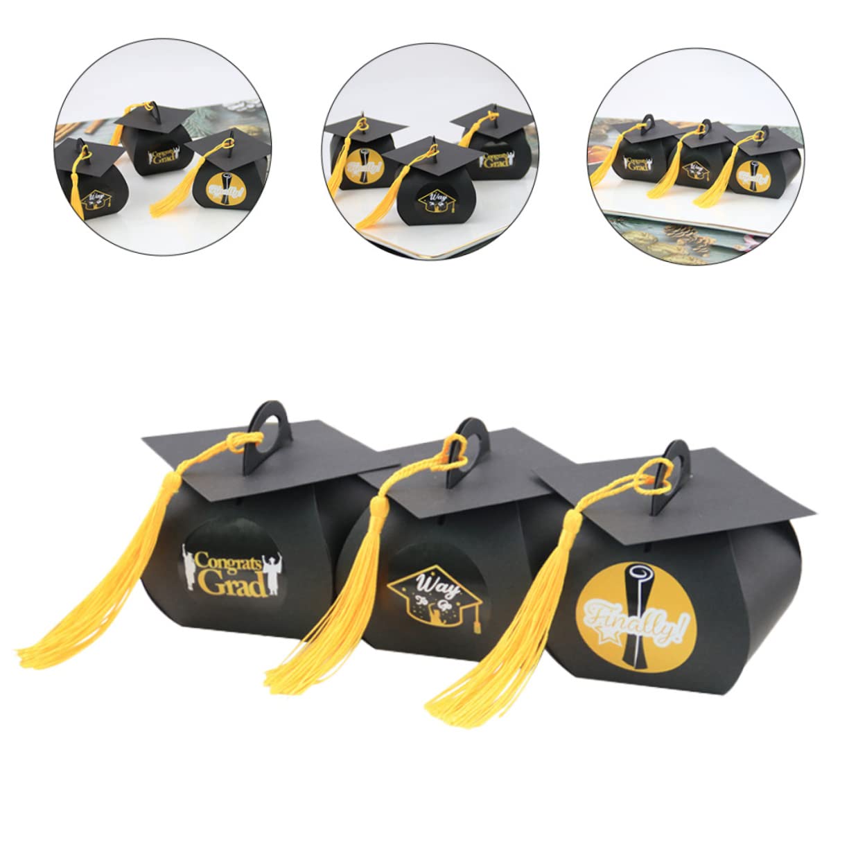 VILLCASE 2sets Pralinenschachtel Mit Bachelor-abschluss-süßigkeitenverpackungsbox Für Party 48 Stück * 2