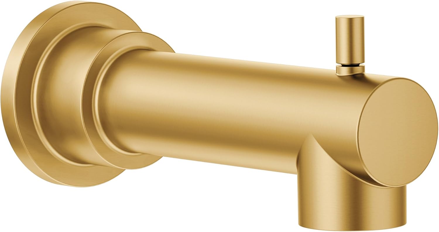 Moen Align Brushed Gold 1/2-Inch Slip Fit Connection Diverter Tub Spout, 172656BG