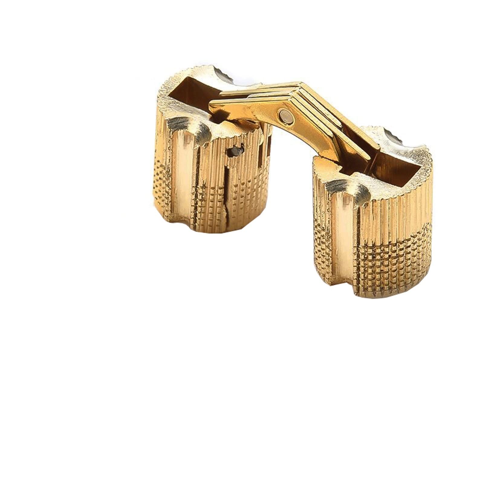Nvsfzgiyg 8Mm Yellow Barrel Alloy Hinge, Rust-Proof, Suitable For Furniture, Cabinet Door(8Mm)