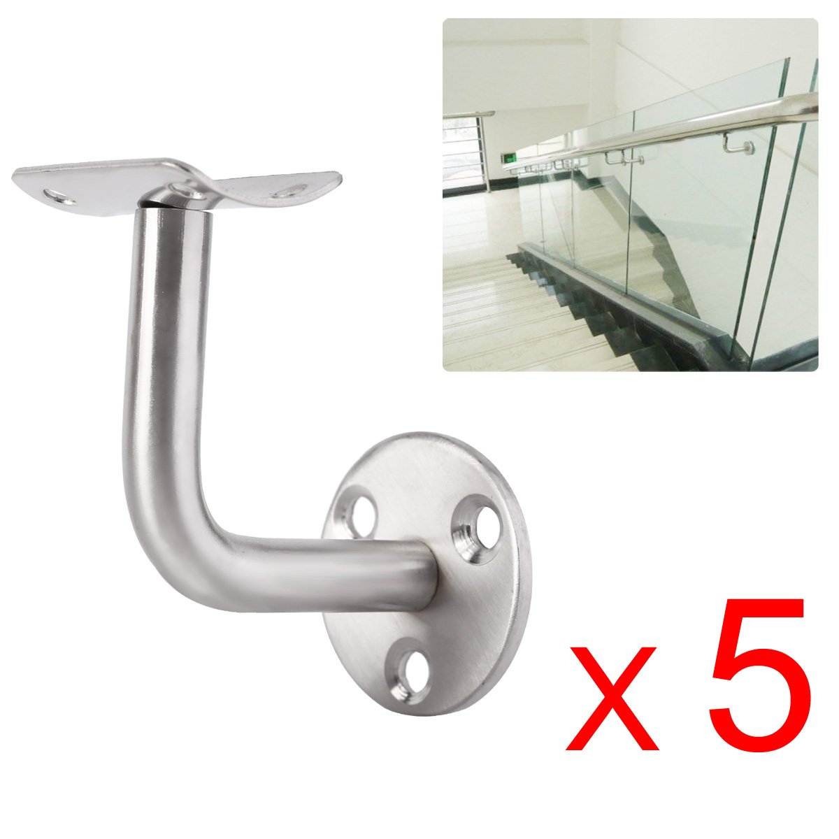 Stair Brackets Handrail Brackets for Staircases 5 Pack Stainless Steel