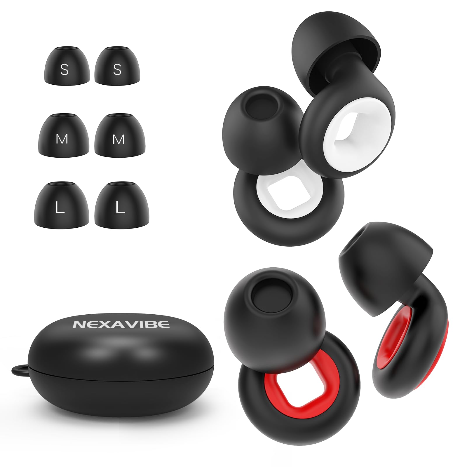 2 Pairs Nexavibe Noise Reduction Earplugs 33db for Sleeping,Concerts,Motorcycle,Focus Work...