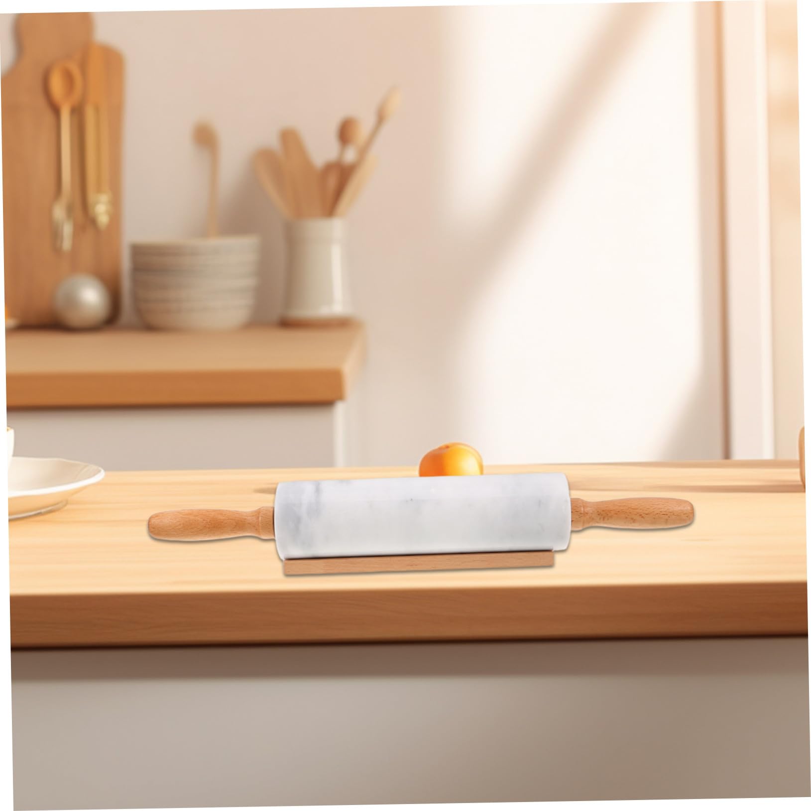 VILLCASE 3 Piezas Rodillos de Mármol para Masa Antideslizantes y Ergonómicos Herramienta de Cocina para Repostería Pizza Pan y Fondant Pequeño Uso Doméstico y Profesional