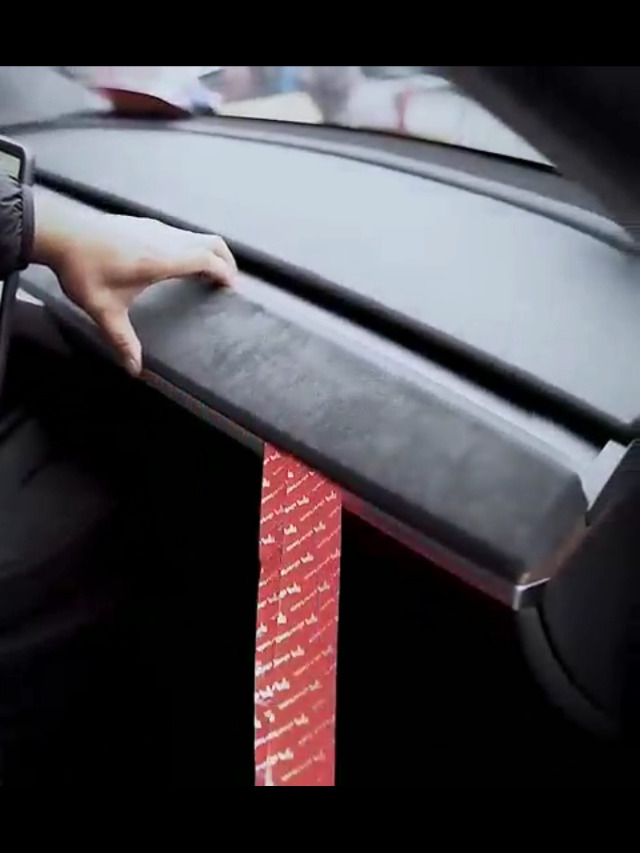 Alfanxi Dashboard Wrap Cover & Binnendeur Trim Panel Armsteun Wrap Cover Alcantara en ABS Materiaal Compatibel met Tesla Model Y/3 (A3-Dashboard & Doorpaneel