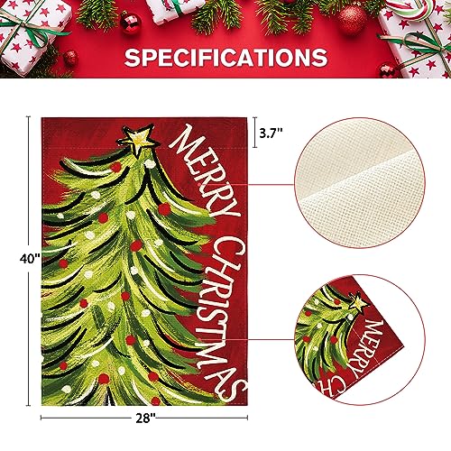 Drapeau de maison Noël extérieur grand format sapin double face