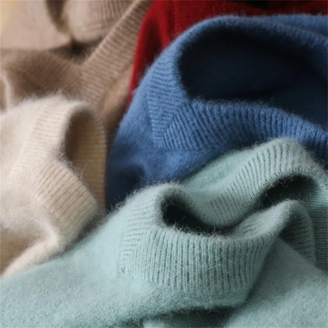 Ownwfeat Suéter de cachemira para hombre, con solapas en V, suéter de punto de manga larga para invierno