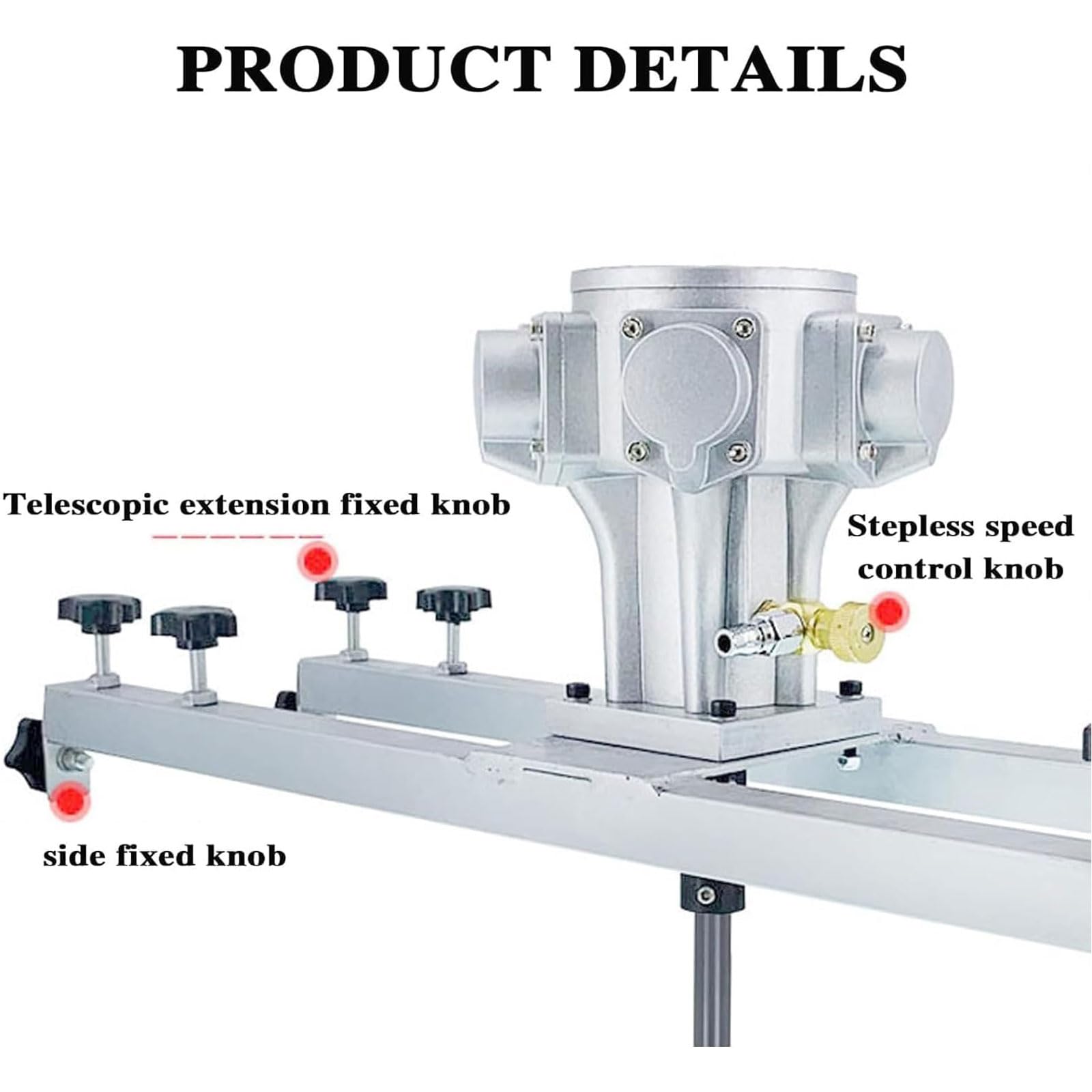 Mezclador De Tanque con Palas Plegables, Agitador Neumático BC De 1 Tonelada con Soporte, Velocidad Ajustable De 0 a 1800 RPM, Hélice Plegable, Agitador Neumático para Materiales De Recubrimiento