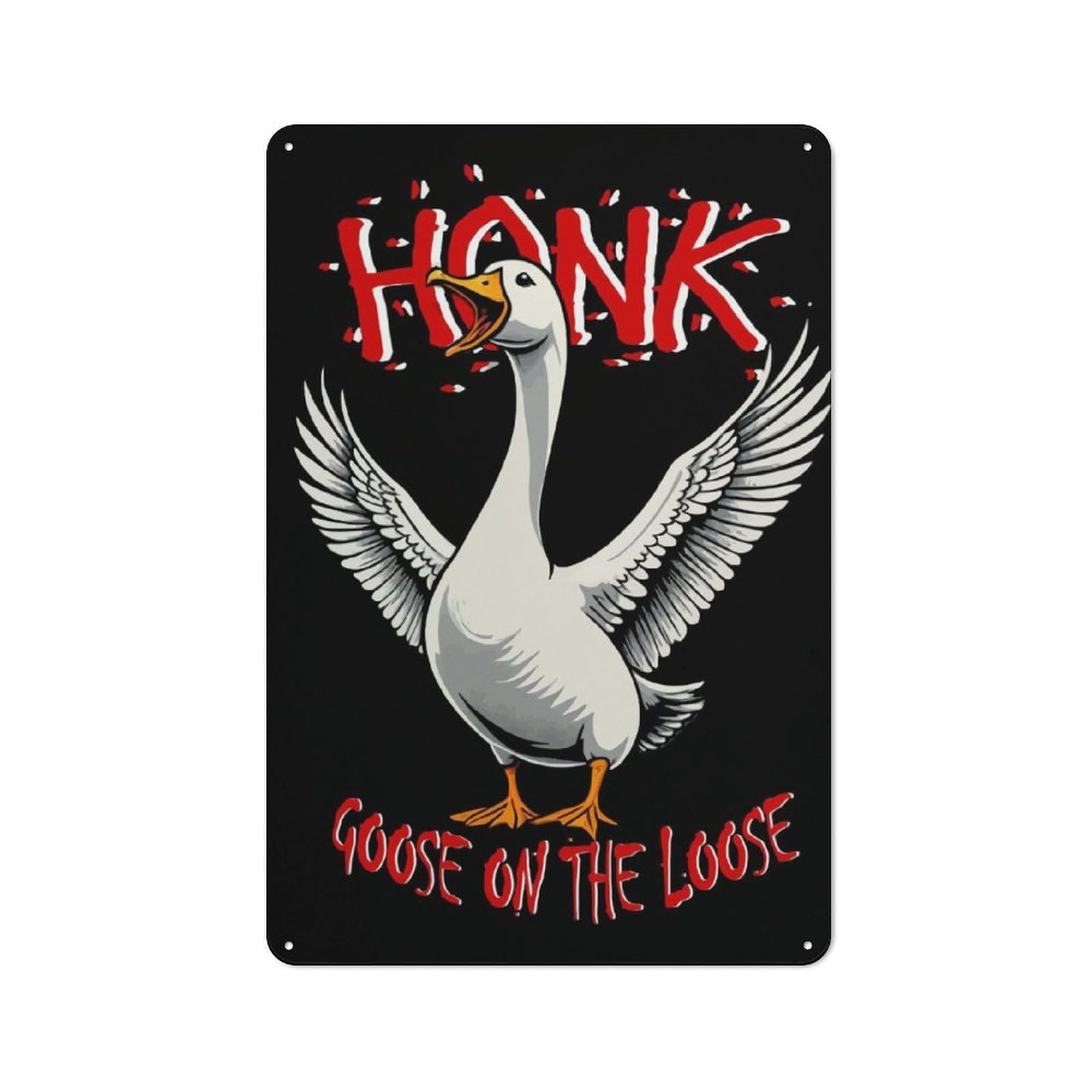 Junmoney Honk Goose On The Loose For Café Or Restaurant, Vintage Tin Wall Plaque 30X20cm, New Home Wall Decor For Café Owners And Decorators