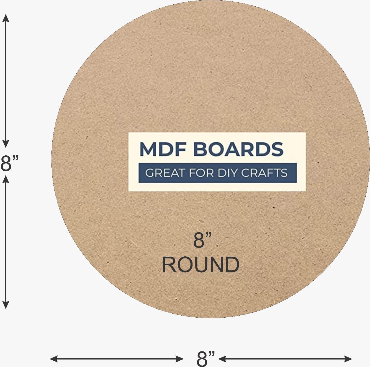 MAYUMI Canvas 6 Pieces Round MDF Boards for Art and Craft, MDF Sheets for Craft Work, DIY MDF Cutouts (8in X 8in)