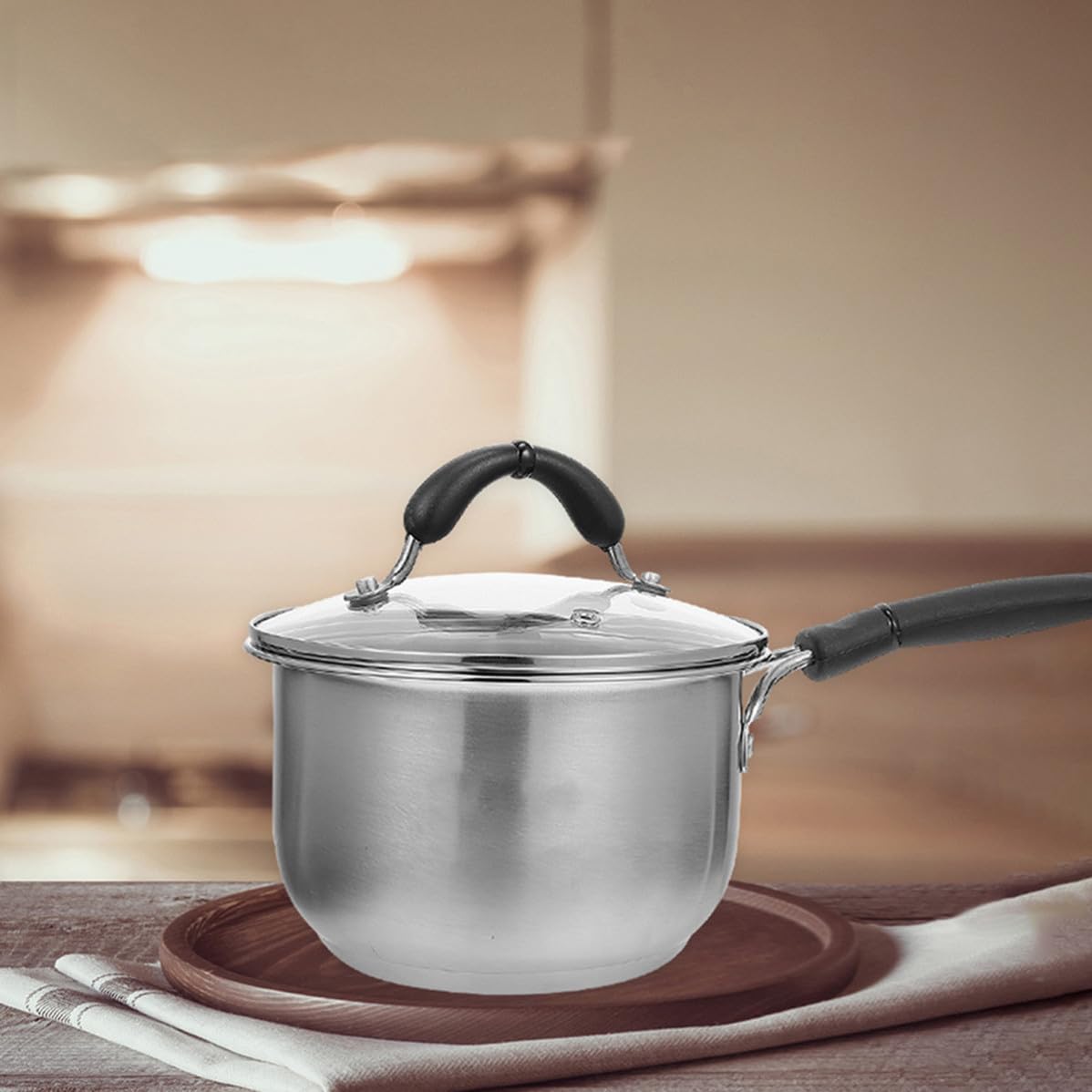 Kichvoe Pentola per Noodles in Acciaio Inox Ispessito, Argento