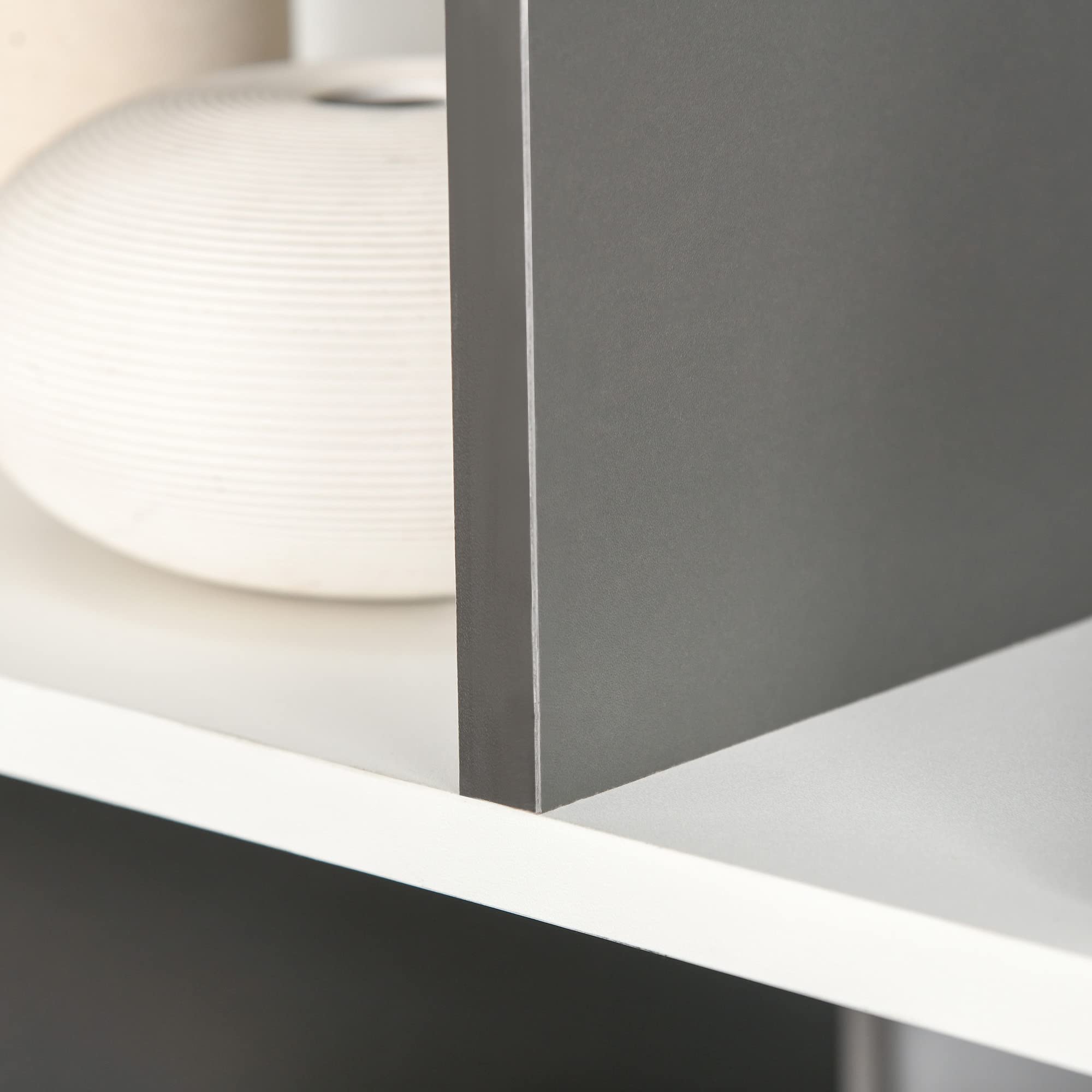 HOMCOM Mobile Libreria a 8 Ripiani 100x27x124 cm Grigio Scuro | per Soggiorno e Camera da Letto, Libreria Scaffale Moderna, in Truciolato