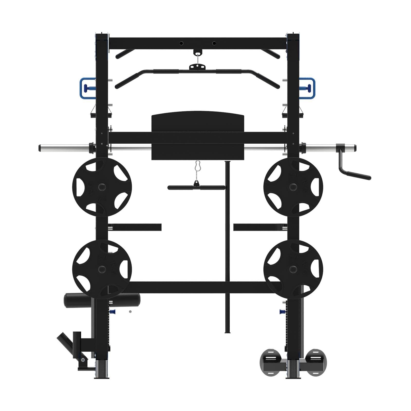 Multistazione Palestra Compatta F12 Smith Machine Home Gym 120 kg | Macchina Palestra Multifunzione con Multipower, Pulegge 2:1, Lat Machine e Barra Olimpica