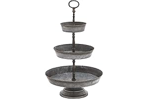 Deco 79 Metal Galvanized 3 Tiered Server