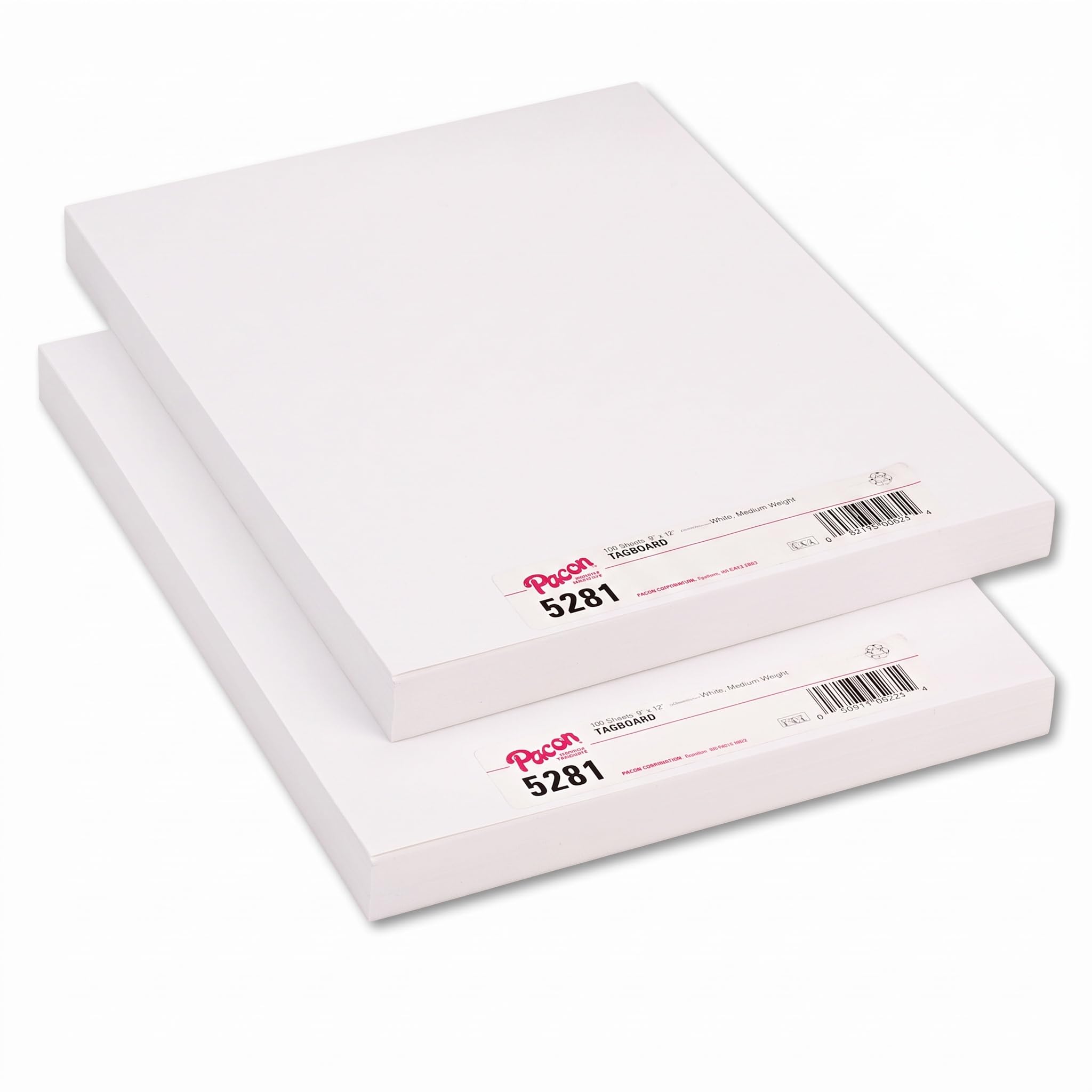 Pacon Medium Weight Tagboard, 12 X 9, White, 100/pack (Pack of 2)
