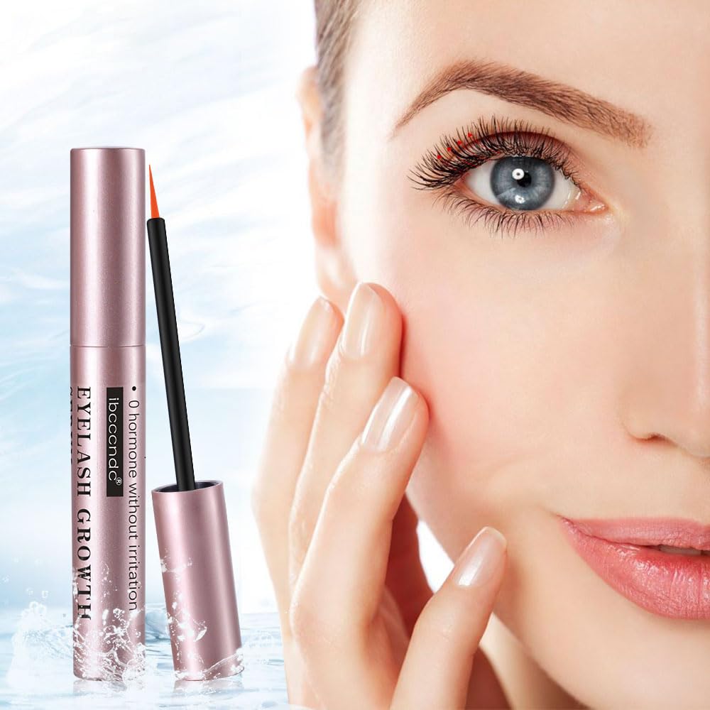 Siero per ciglia - Siero naturale per la crescita delle ciglia e sopracciglia più lunghe e spesse, vegano e cruelty-free - Niacinamide, estratto di foglie di centella asiatica (8 ml rosa)