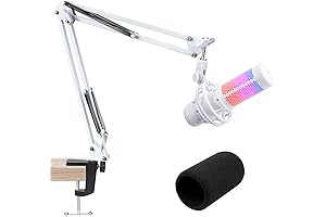 HyperX QuadCast S White Mic Boom Arm - White Microphone Arm