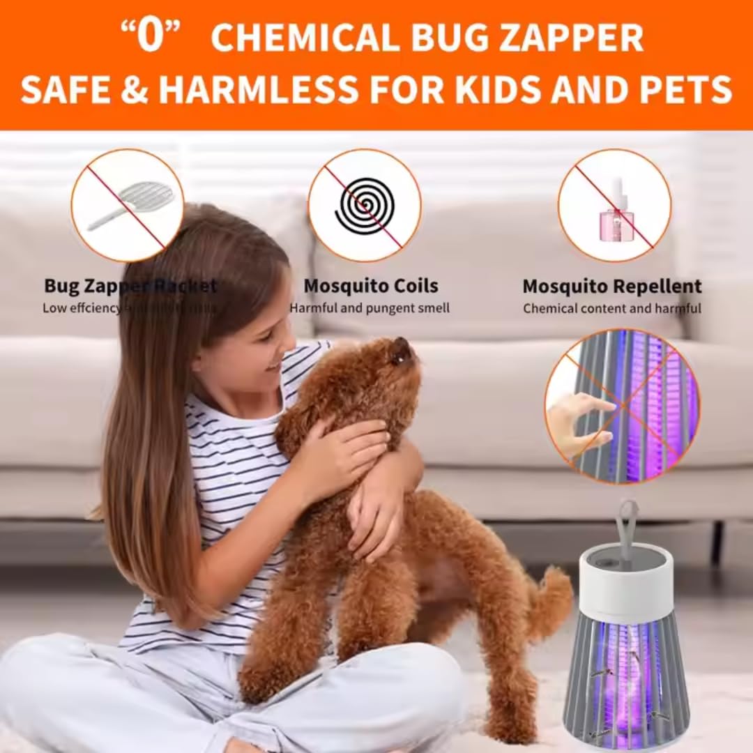 Patio Planet Eco Friendly Electronic LED Mosquito Killer Machine Trap Lamp, Theory Screen Protector Mosquito Killer lamp for USB Powered Electronic Mosquito Killer Bug Zappers (Pack of 1) 1