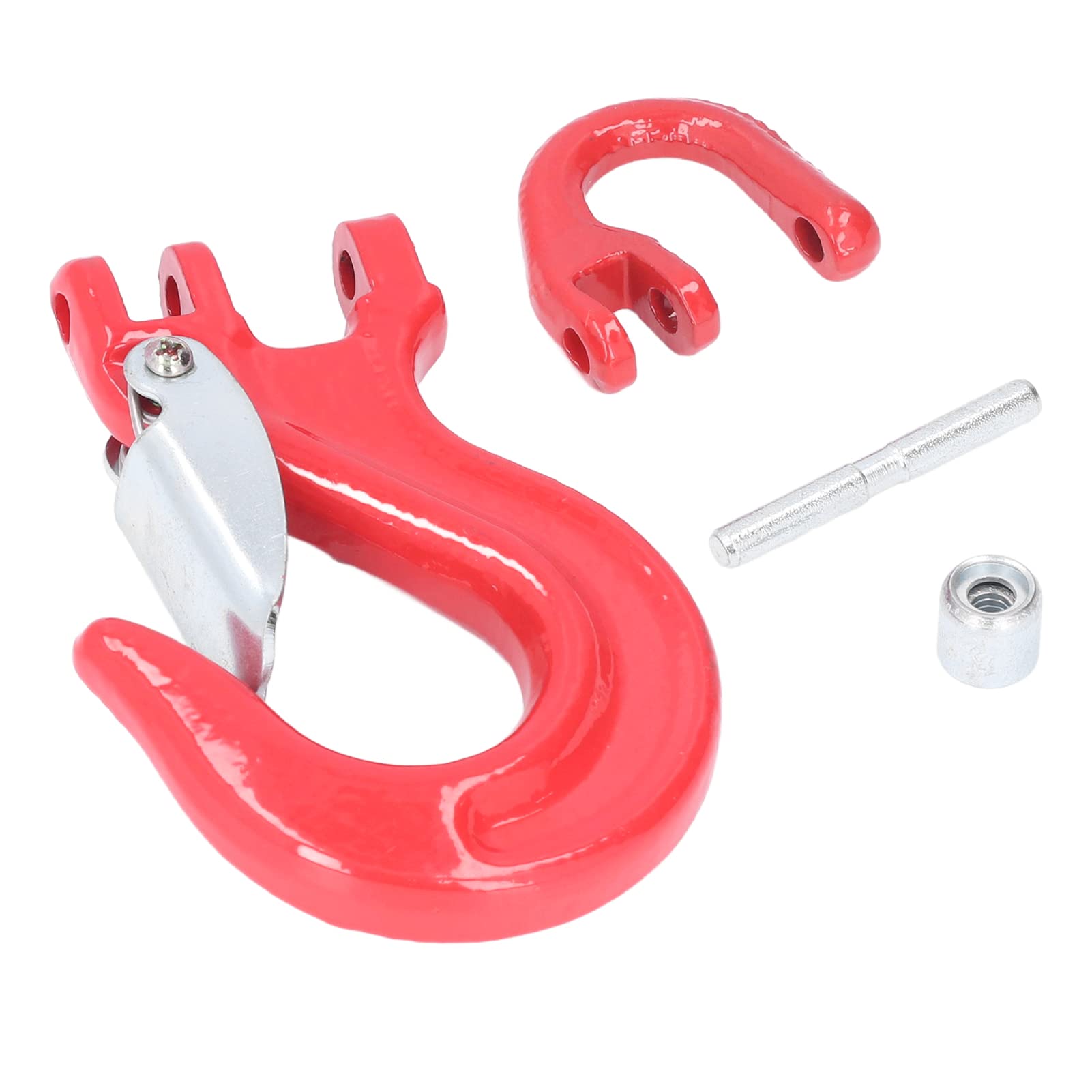 Keenso Crochet de Câble de Treuil, Crochet de Loquet de Sécurité Crochet de Chape de Remorque de Treuil Rouge 2T de Chargement 80 en Acier Universel avec Loquet de Sécurité Robuste