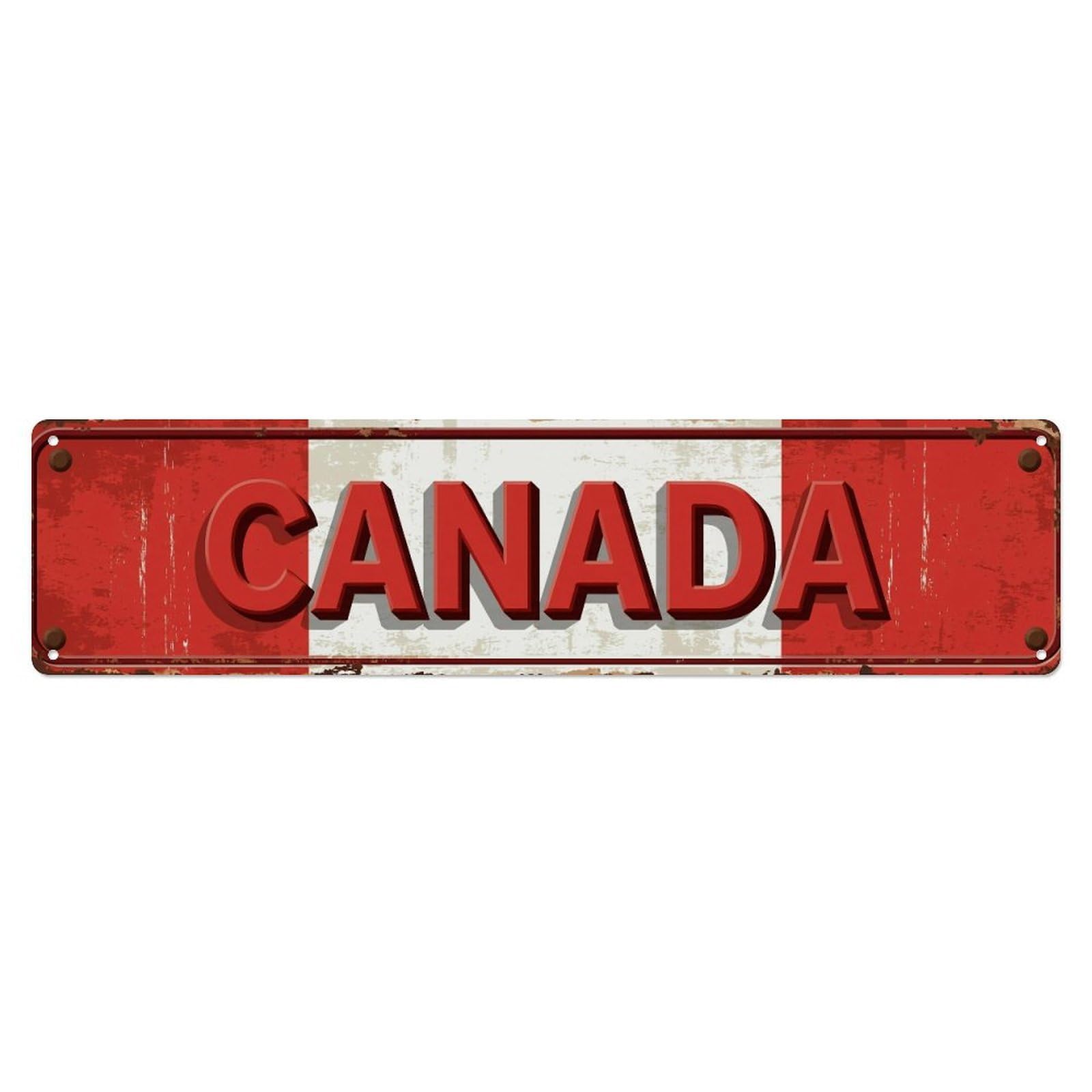 Metal Tin Sign Vintage Canada Flag Pattern