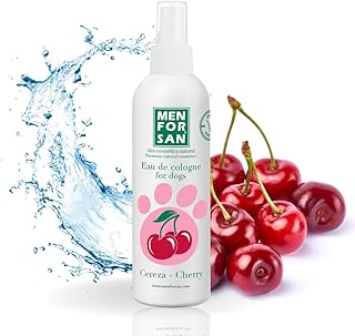MENFORSAN Eau de Cologne für Hunde | Kirsche | Intensiver und erfrischender Duft | Deodorierende Wirkung | Mit sehr milden Inhaltsstoffen, die die Haut NICHT reizen | Mit neutralem pH-Wert | 125 ml product image