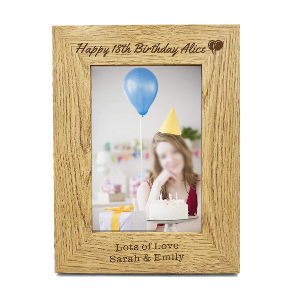 Personalised Engraved 7" X 5" Wood Photo Frame - Personalised Gifts – Family Photo Frame, Wedding Photo Frames, New Baby Gift, Fathers Day Gift, Leaving Thank You Teacher Gifts
