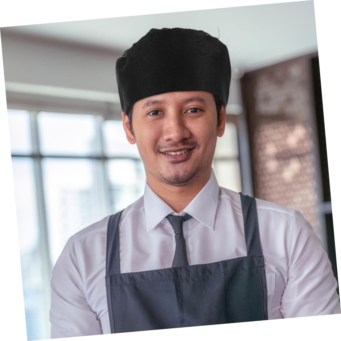 ORFOFE 3 Gorros de Chef Negros de Malla, Diseño Profesional para Cocina y Servicio de Alimentos, Transpirables y Fácil de Limpiar
