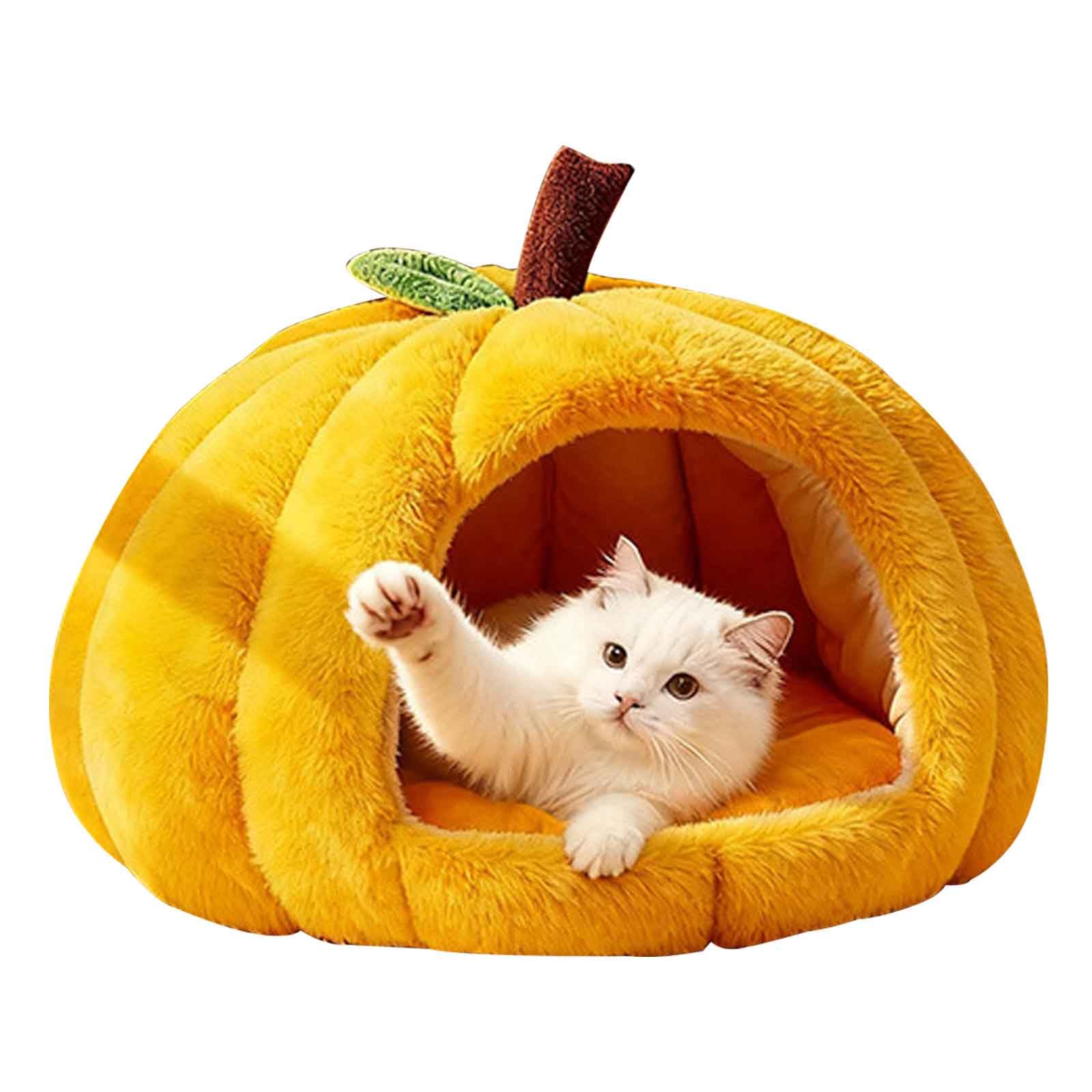 Panier pour chats semi-fermé jaune L anti-stress pour protéger votre chiot du froid du sol
