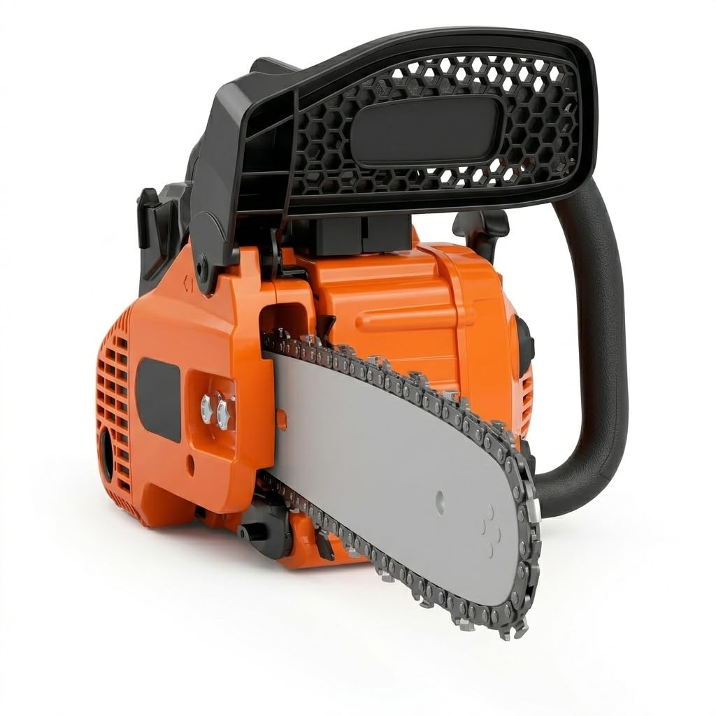 Motosega da Potatura a Scoppio 25.4cc - Lama 25cm (10 Pollici) Professionale, Motore 2 Tempi Leggero (3.6kg), Sistema Avviamento Facilitato e Catena Alta Qualità, Kit Montaggio Incluso
