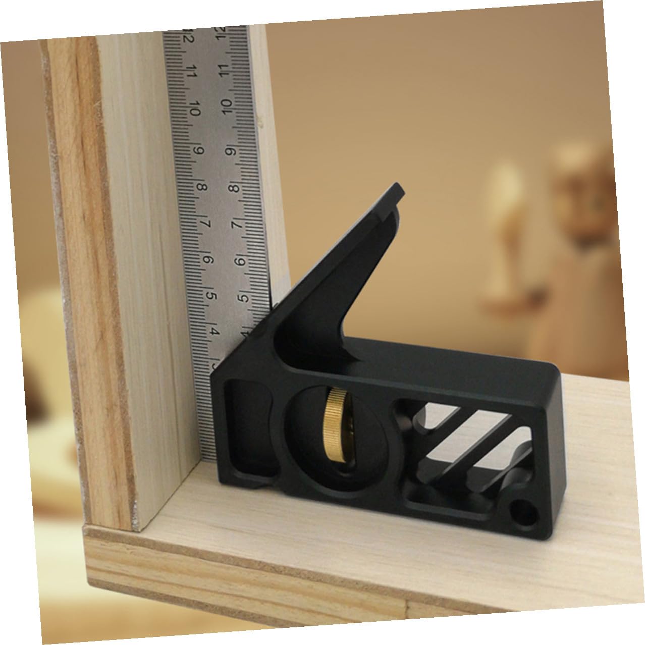 2 Piezas Escuadra Combinada para Carpintería 45° y 90° de Acero, Regla de Enmarcado Compacta y Portátil para Medición Precisa en Bricolaje y Trabajo en Madera