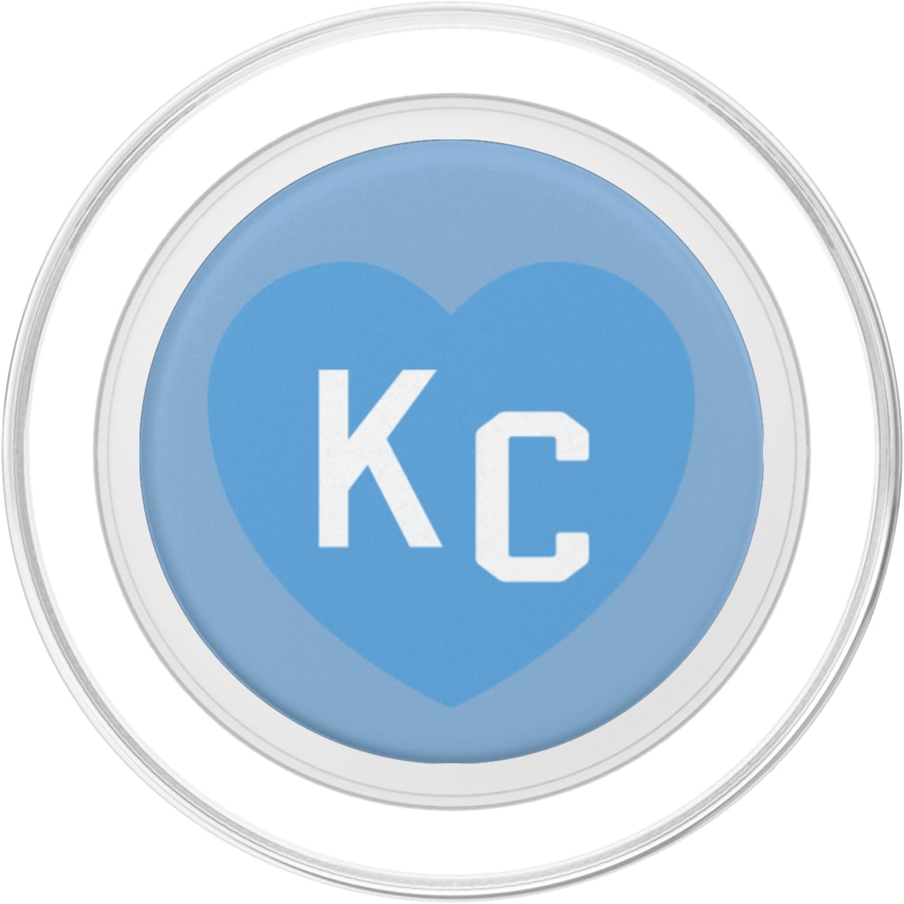Kc Blue Kansas City Kc Heart Love Letter KC Blue/Powder Blue PopSockets MagSafe PopGrip for iPhone