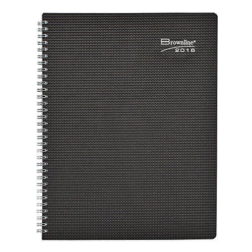 Brownline 2016 Duraflex Weekly Planner, Twin-Wire with Durable Poly Black Cover, English, 11-Inch by 8-1/2-Inch (CB950V.BLK-2016)