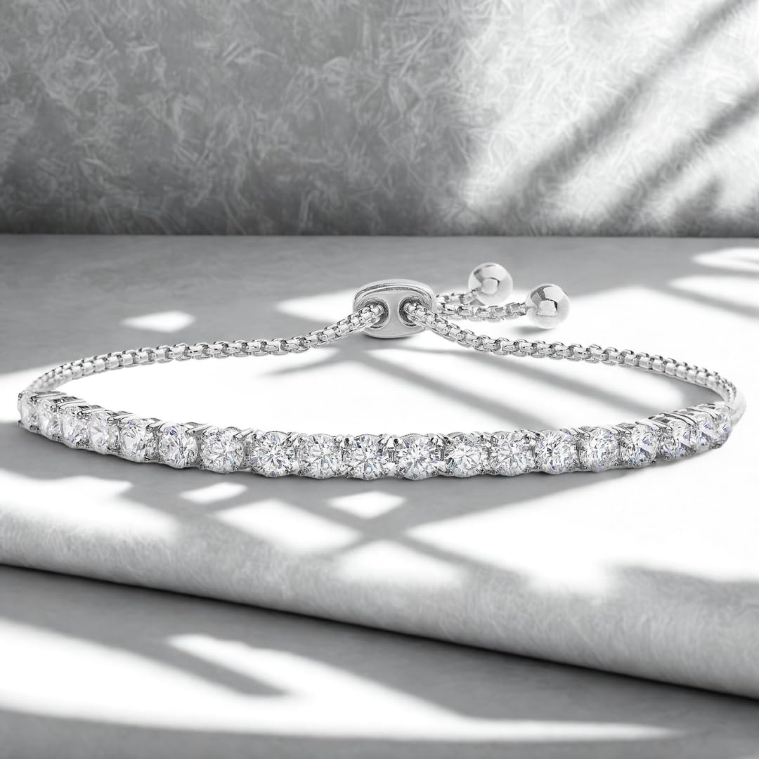 Devin Rose 8 Cttw Cubic Zirconia Adjustable Bolo Bracelet for Women 4mm - 6mm - Image 4