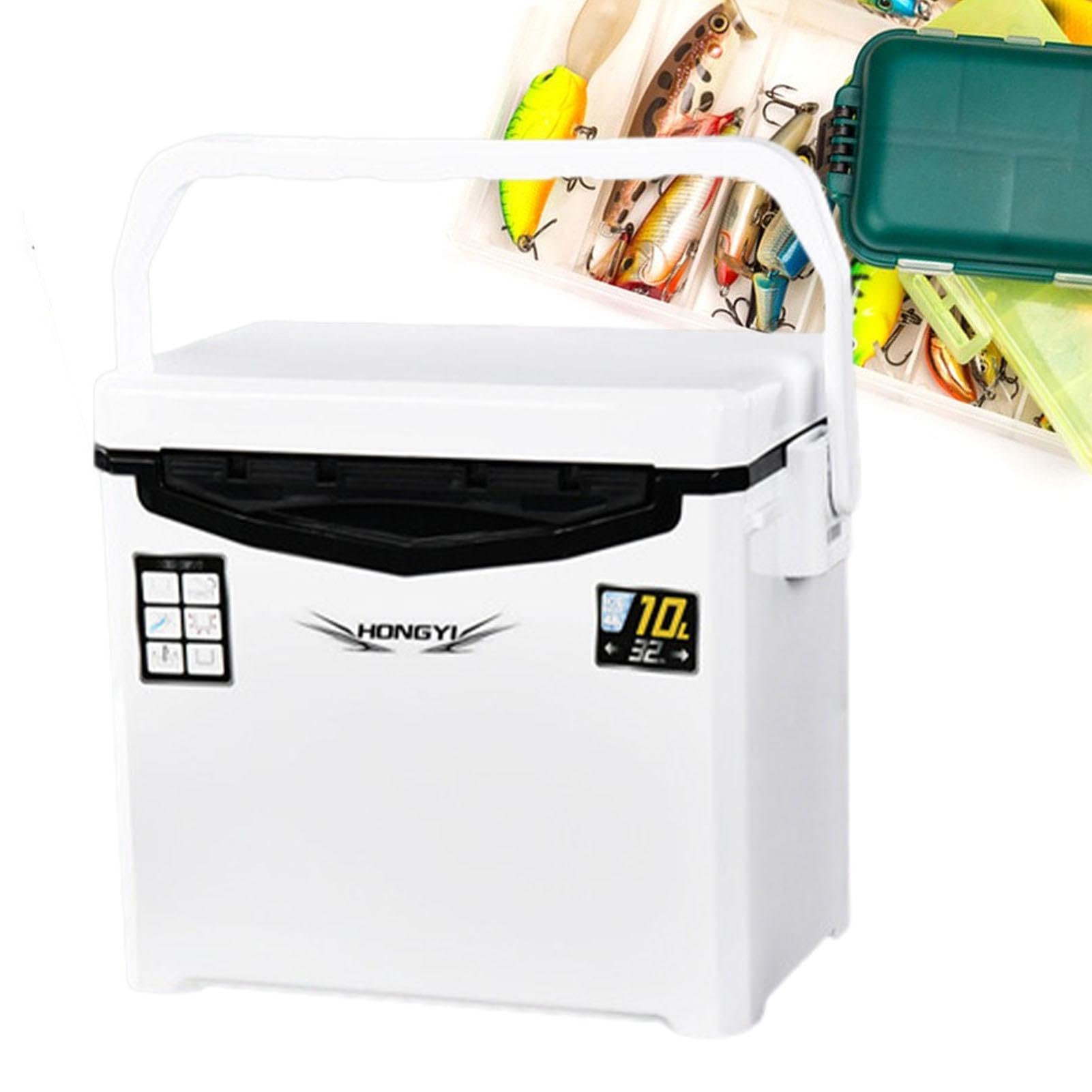 Scatola refrigerante da pesca, contenitore per esche da pesca | refrigeratore da pesca sul ghiaccio, stazione di pesca portatile con esca con capacità di contenere 8 bottiglie, scatola isol