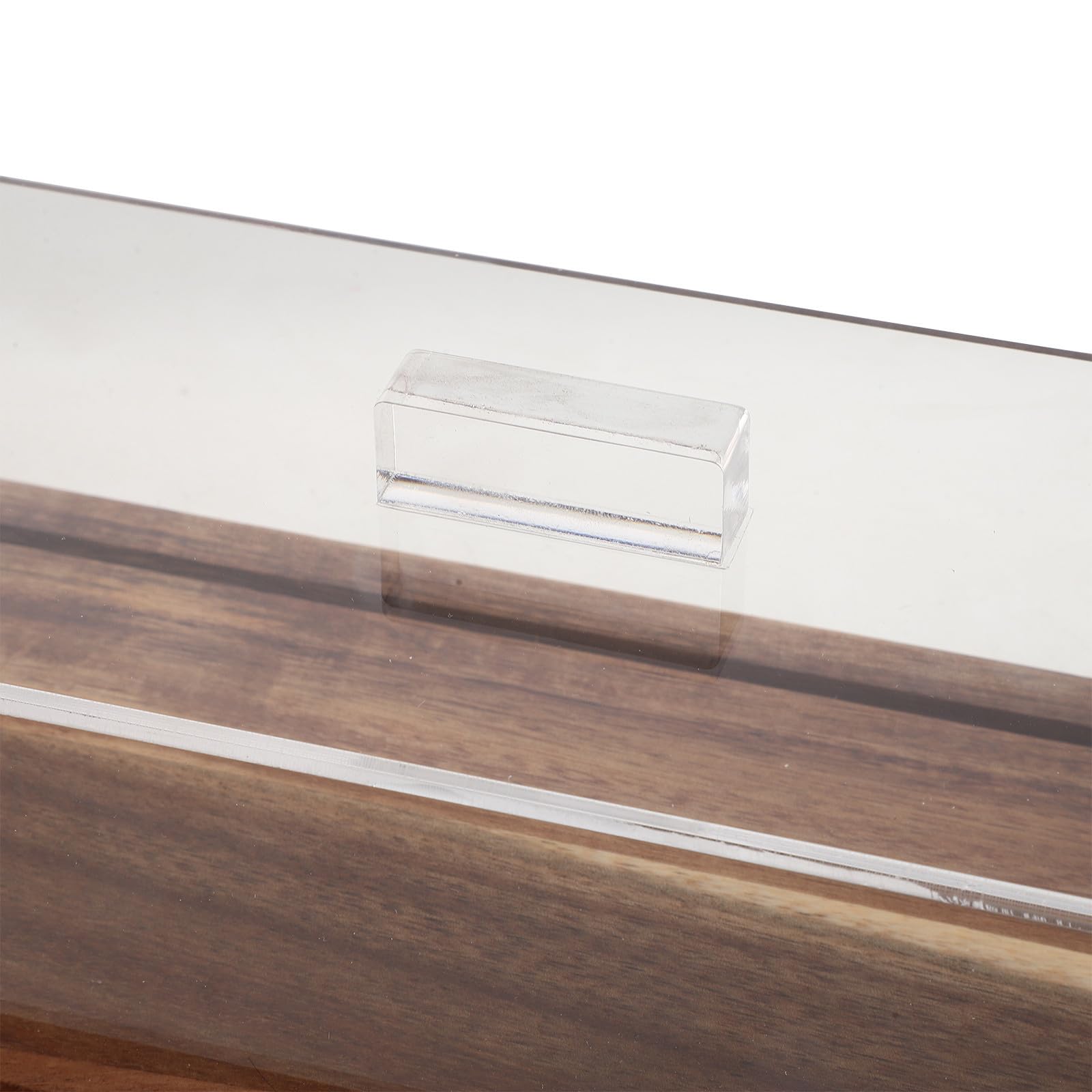Plateau Rectangulaire en Bois Facile à Nettoyer et Entretenir avec Couvercle Acrylique Transparent Support à Gâteau, pour Snacks et Pains, pour Buffets et Fêtes