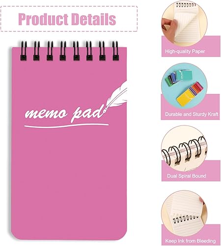 Miniatura 3 de EOOUT Paquete de 18 cuadernos pequeños en espiral de 3 x 5, cuadernos de bolsillo en espiral, blocs de notas, 9 colores del arcoíris, 55 hojas por