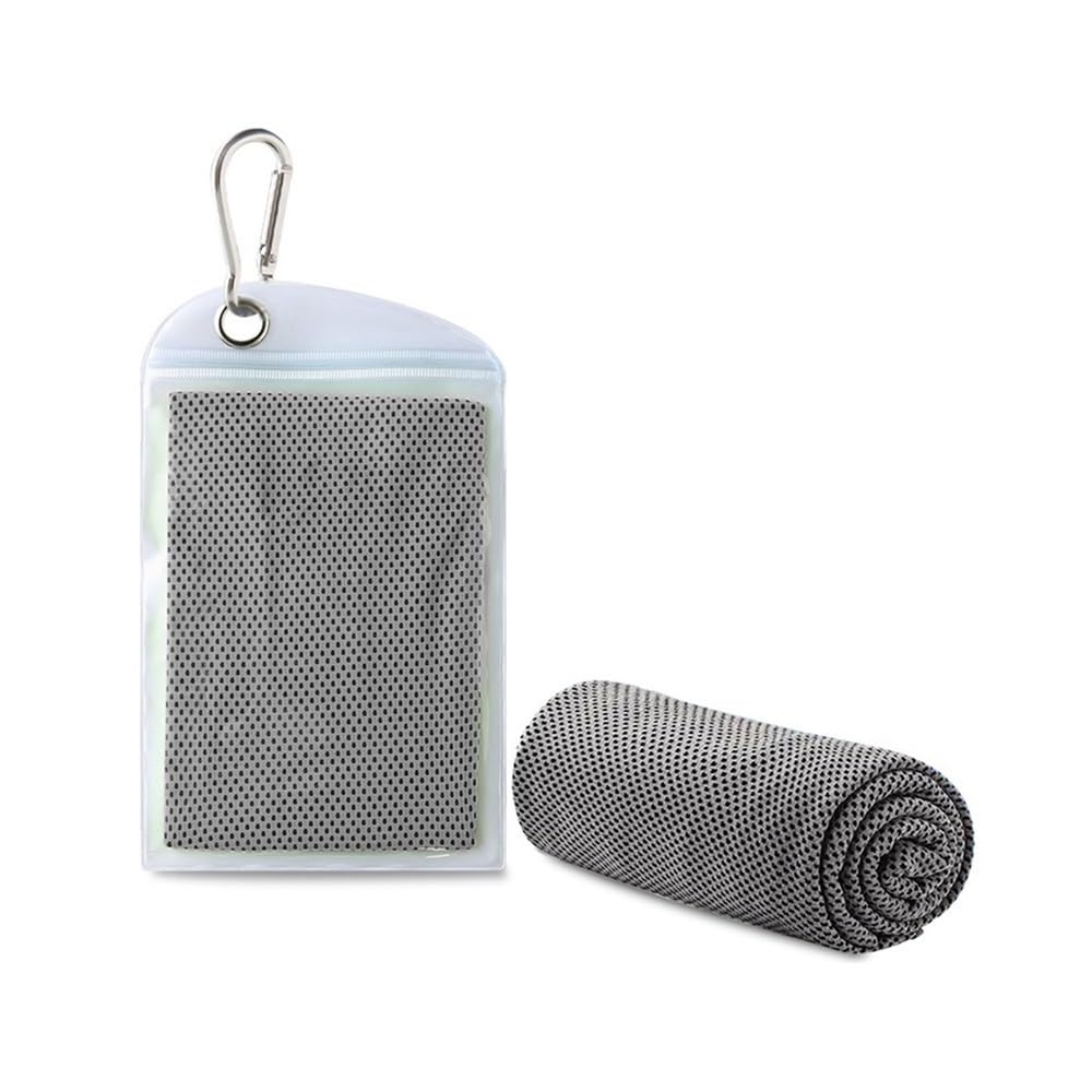 Clarture 2pcs Soft Microfiber Cooling Towel 30x100cm - Ideal for Gym, Yoga, Running, and Outdoor Activities(Grey)