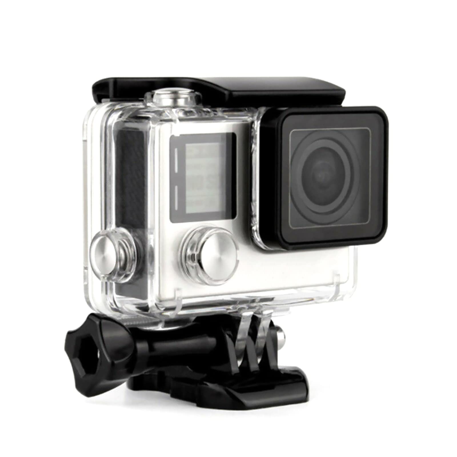 GERUI Boîtier de protection étanche avec objectif pour caméra d'action Hero 3 Hero 4 avec vis de montage et protection de base sous-marine 45 m