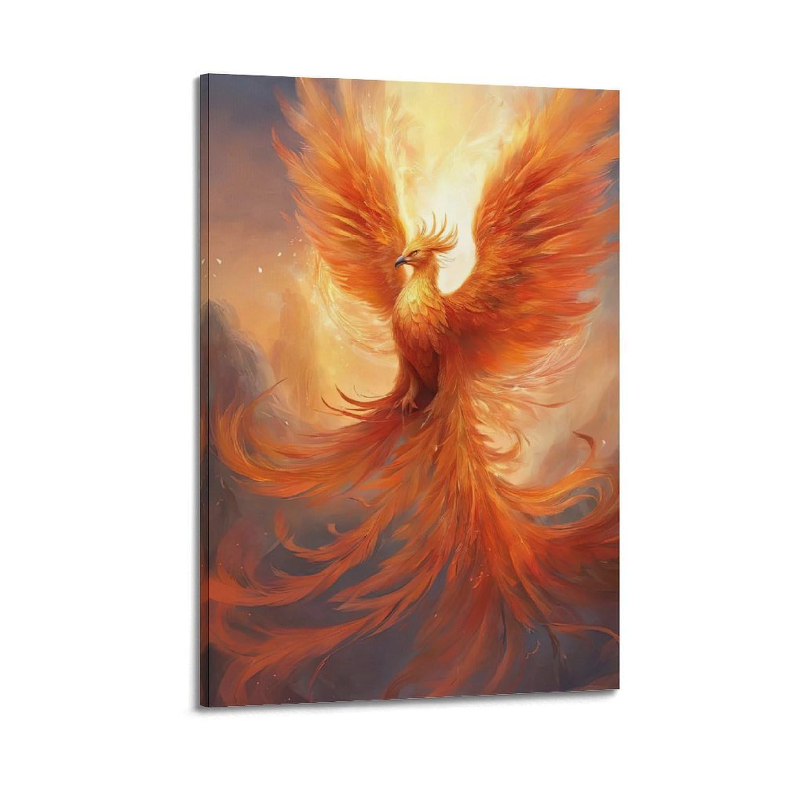 WPHSFX Bird Posters Phoenix Magical Poster Decorative Painting Canvas Wall Posters And Art Picture Print Modern Family Bedroom Decor Posters 20x30inch(50x75cm)