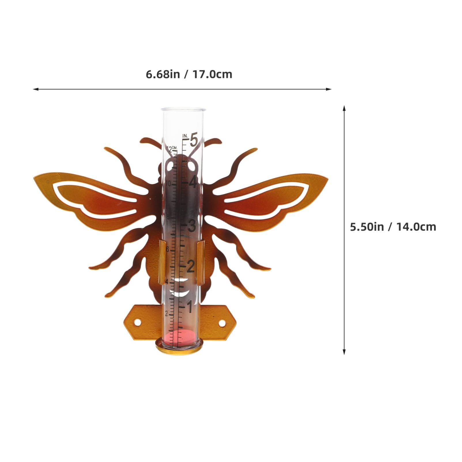 Abaodam Rain Gauge Outdoor Decorative Iron Water Measurement Tool with Glass Tube Shaped Weather Resistant Durable Iron Design for Efficient Garden Rain Collection and Maintenance
