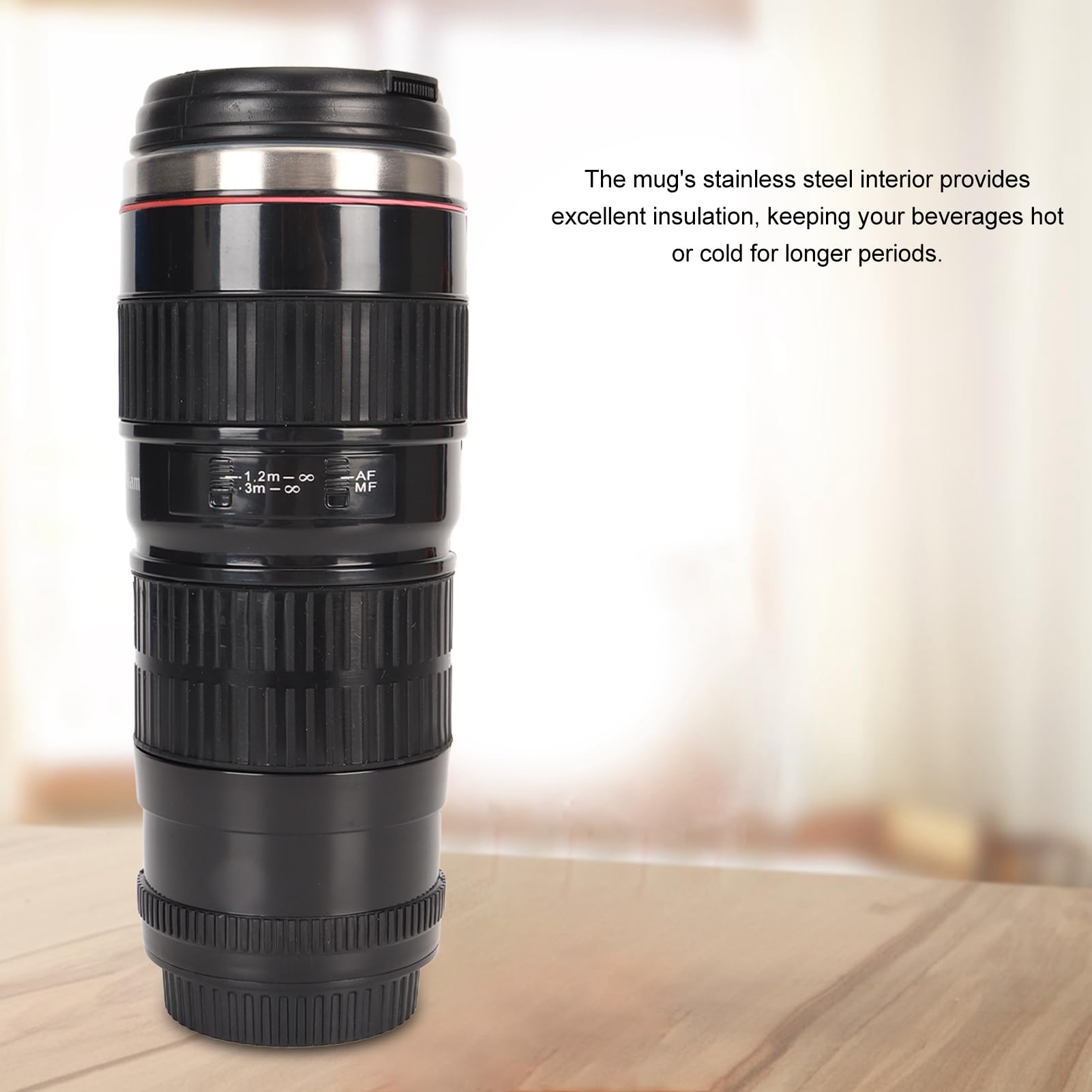Amazon.com: Camera Lens Coffee Mug, Stainless Steel Travel Cup with Sealed  Lid for Hot or Cold Drinks,and Unique Photography Enthusiasts (Black) :  Home & Kitchen