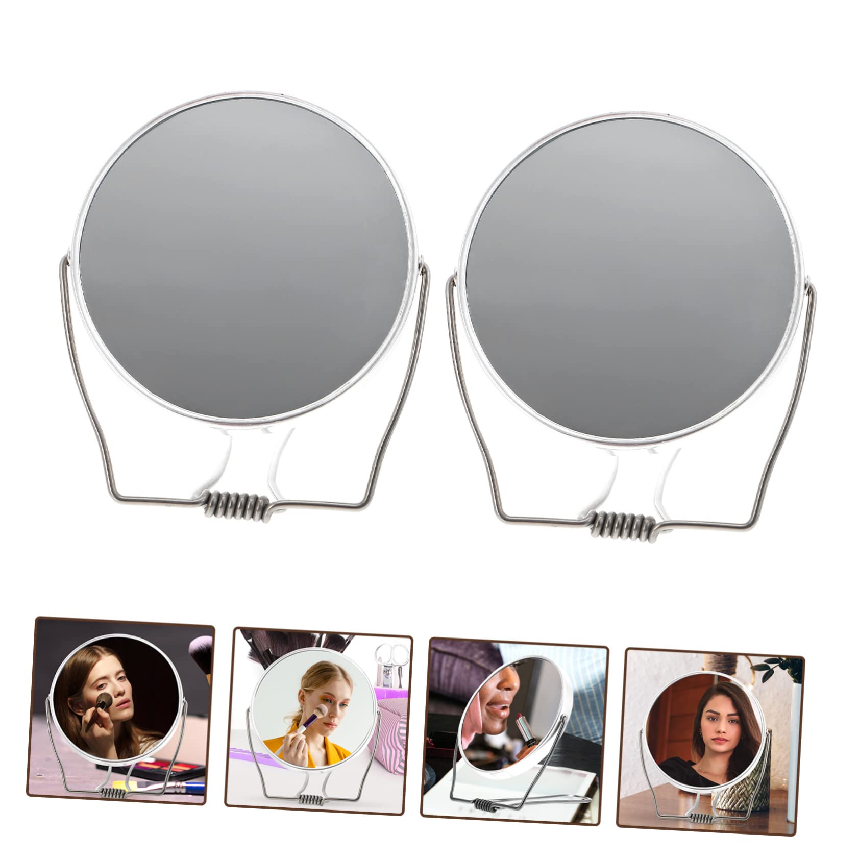 MAGICLULU 3 Set Di Specchietti Per Il Trucco Portatili Con Manico Pieghevole Per Cosmetici 2 Pezzi * 3