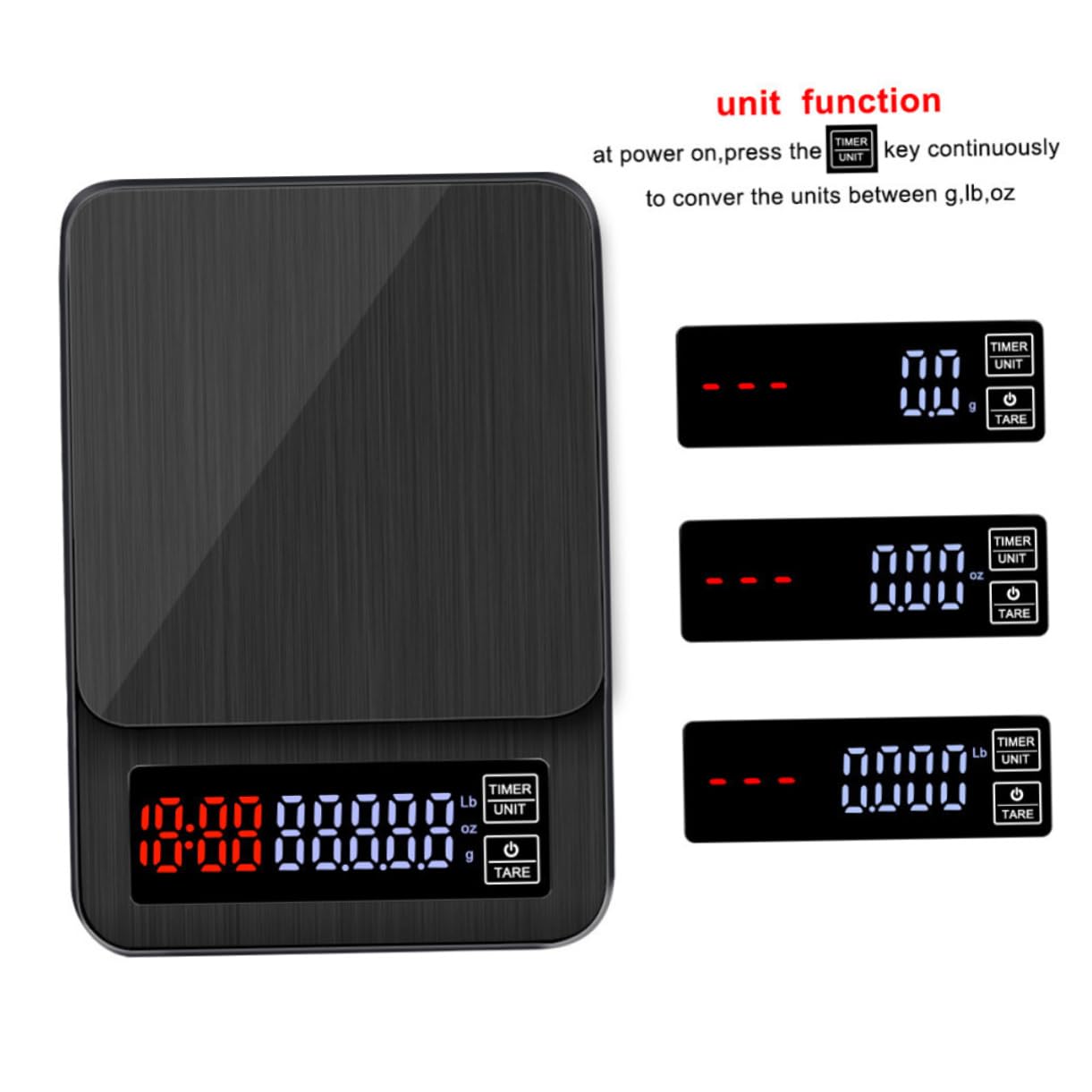 ABOOFAN 5kg Balance Électronique à Café avec Minuteur Balance de Cuisine Numérique pour Peser Café et Céréales Précision avec Capteurs Noire