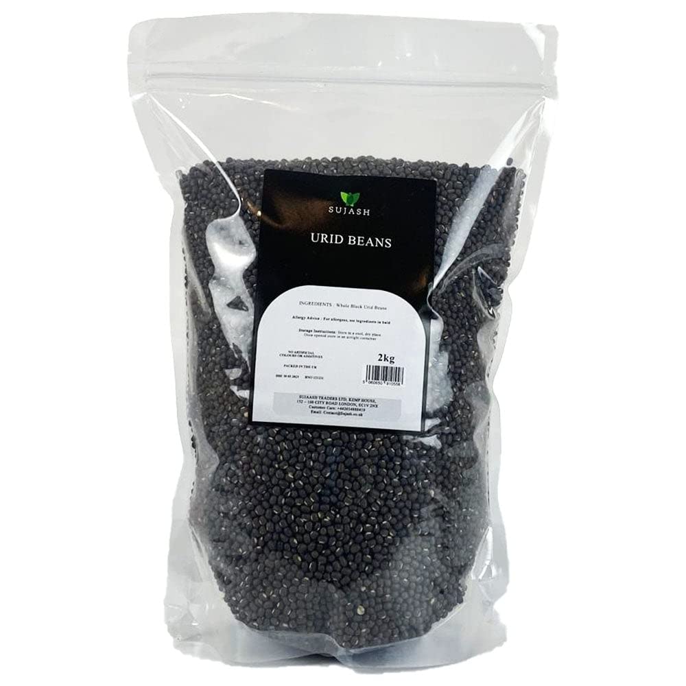 SUJASHWhole Black Urid Beans 1Kg - Highly Nutritious dal | Low in Fat & High in Fibre